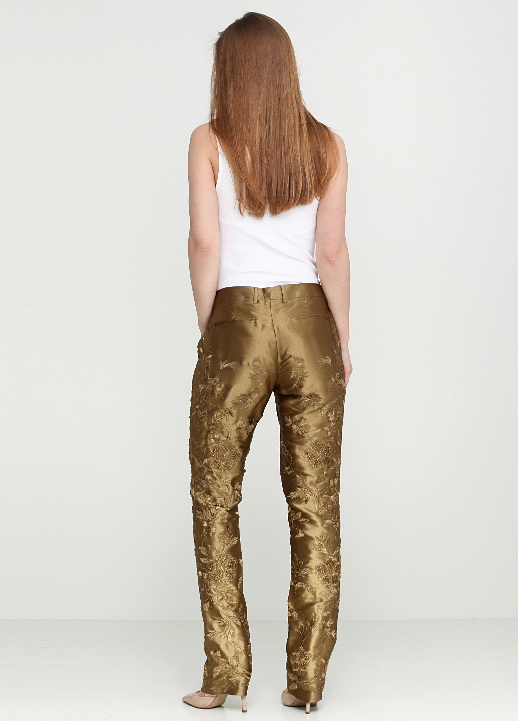 Золотые праздничный демисезонные прямые брюки Ralph Lauren