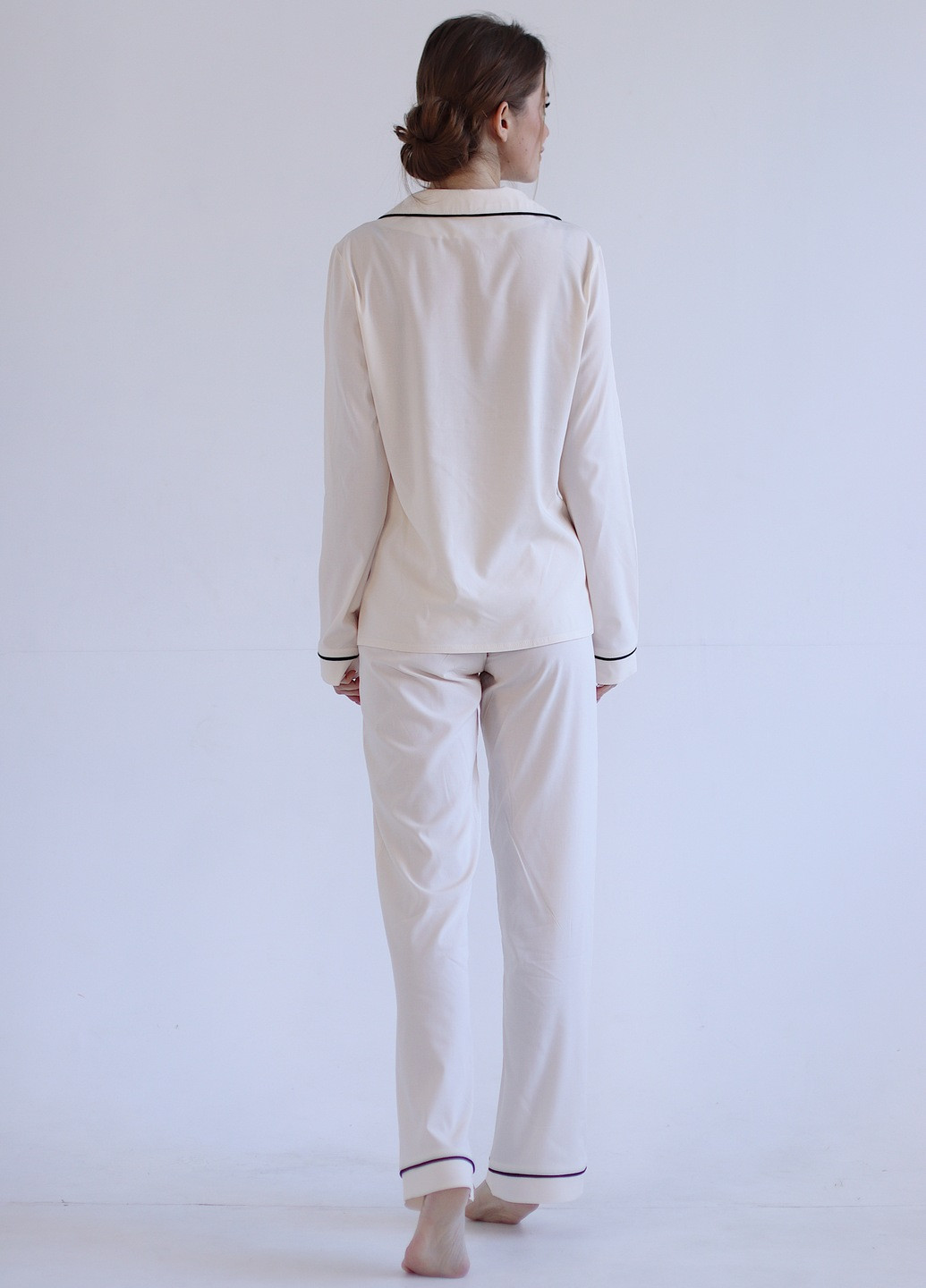 Бежевая всесезон пижама (рубашка + брюки) рубашка + брюки GorLin