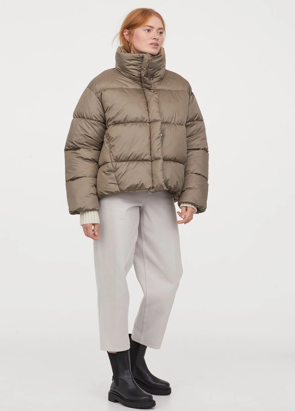 Оливковая (хаки) зимняя куртка H&M