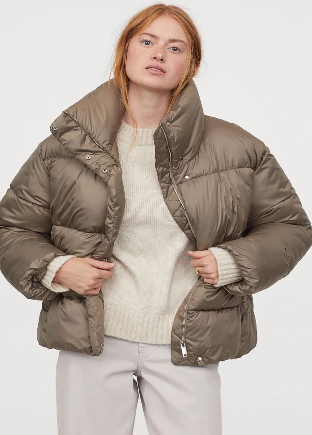 Оливковая (хаки) зимняя куртка H&M
