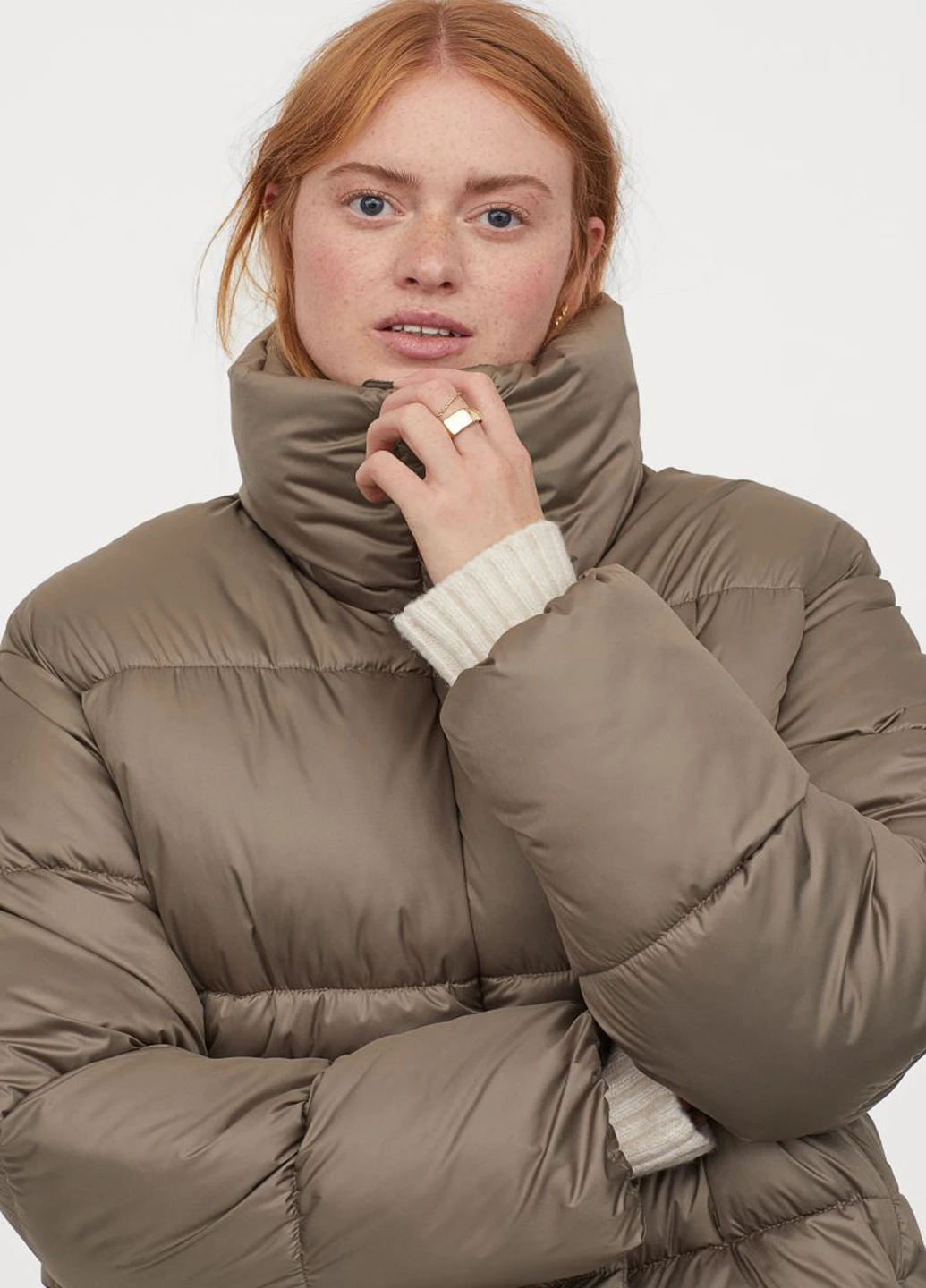 Оливковая (хаки) зимняя куртка H&M