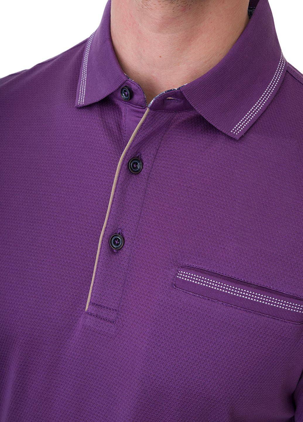 Фиолетовая футболка-поло для мужчин Bugatti однотонная