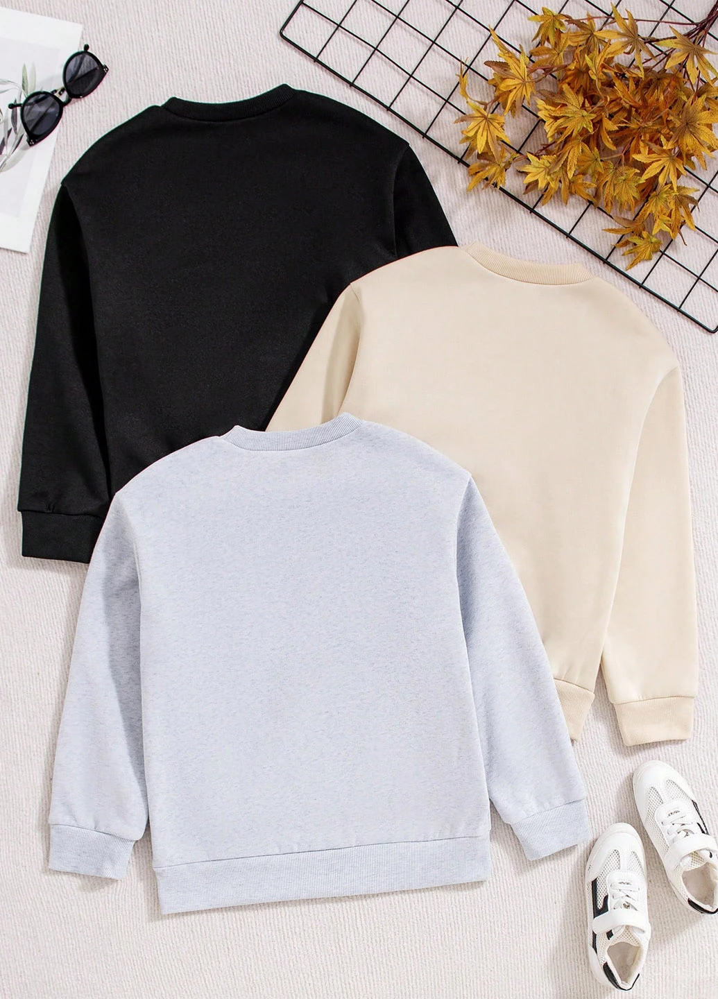 SHEIN свитшот (3 шт.) надпись комбинированный кэжуал полиэстер