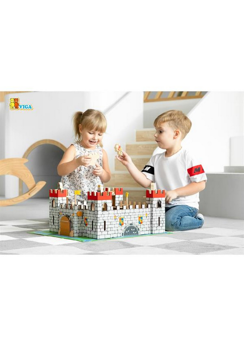 Дитячий набір Дерев'яний замок 56х50х21,5 см Viga Toys (228856656)
