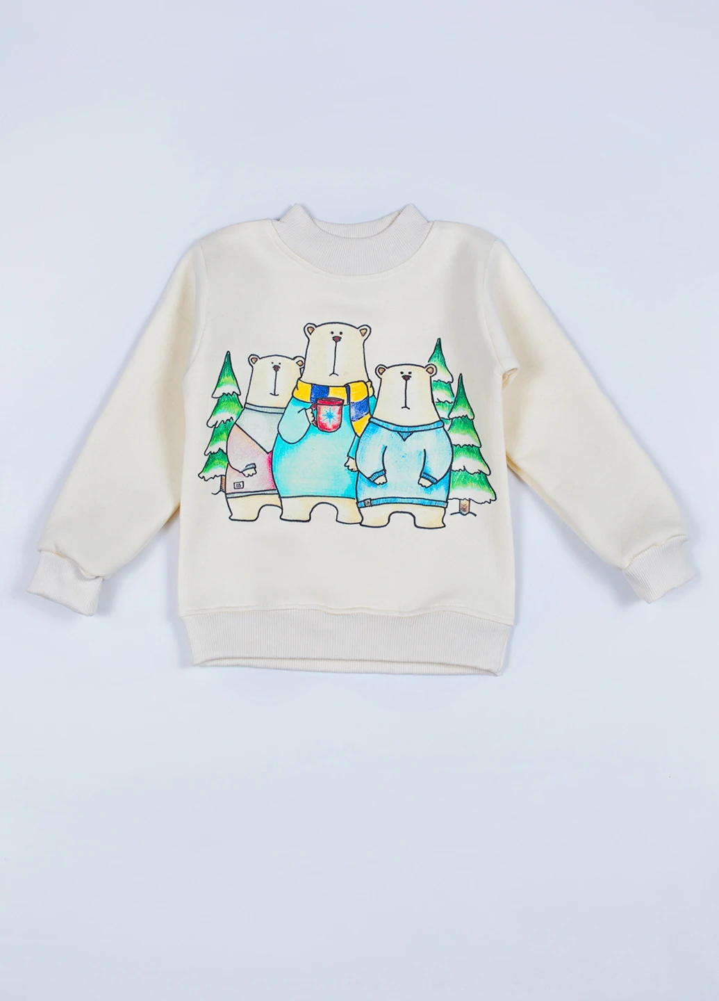 Little Bunny свитшот рисунок молочный кэжуал