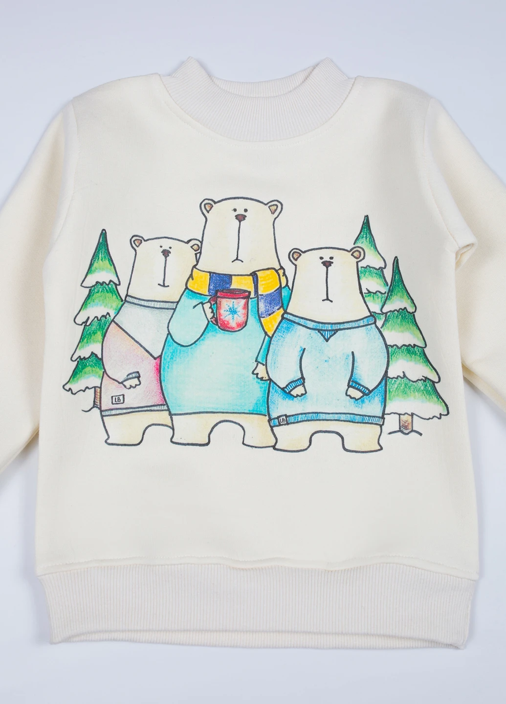 Little Bunny свитшот рисунок молочный кэжуал