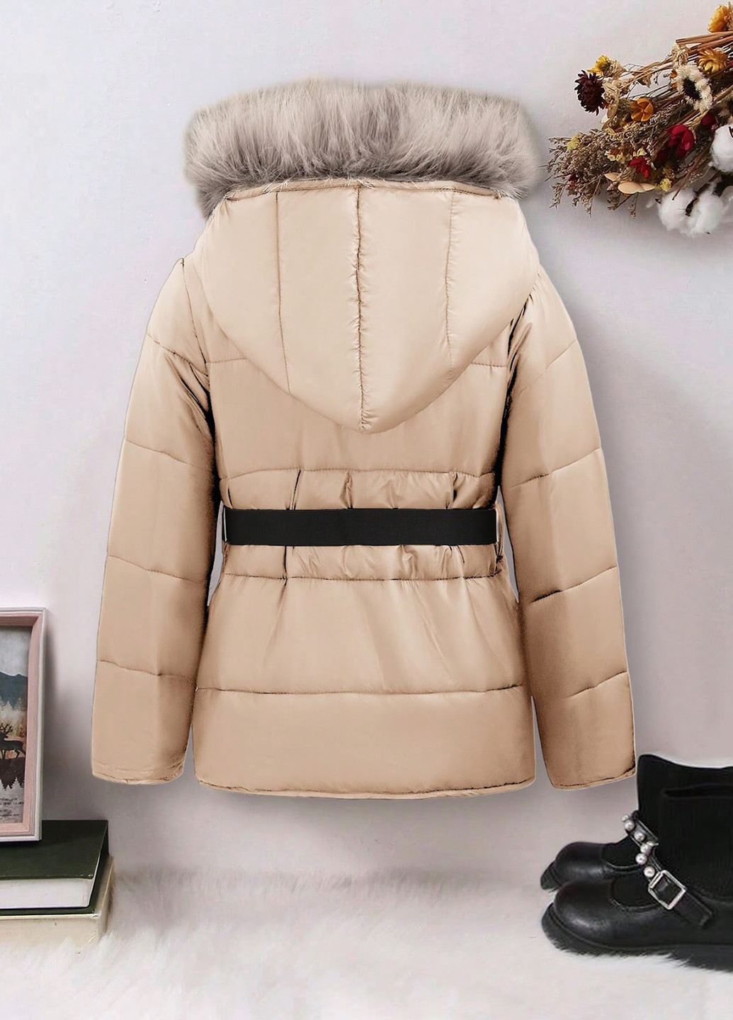 Кремовая демисезонная куртка SHEIN