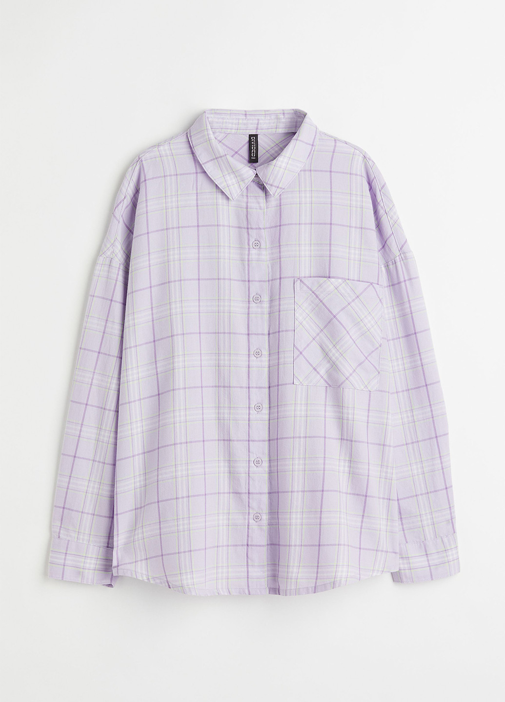 Сиреневая кэжуал рубашка в клетку H&M