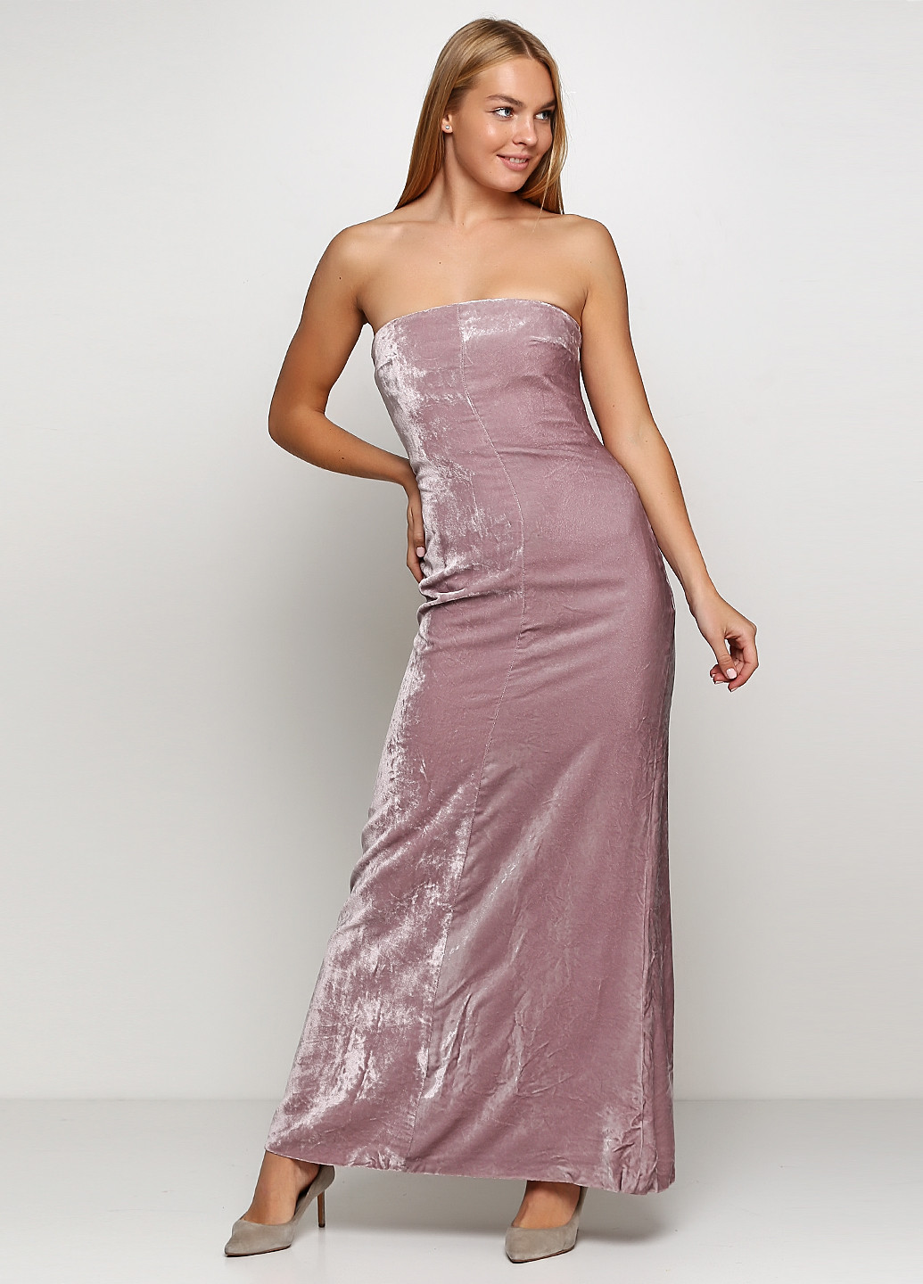 Рожево-лілова вечірня плаття, сукня з відкритими плечима Max Mara однотонна