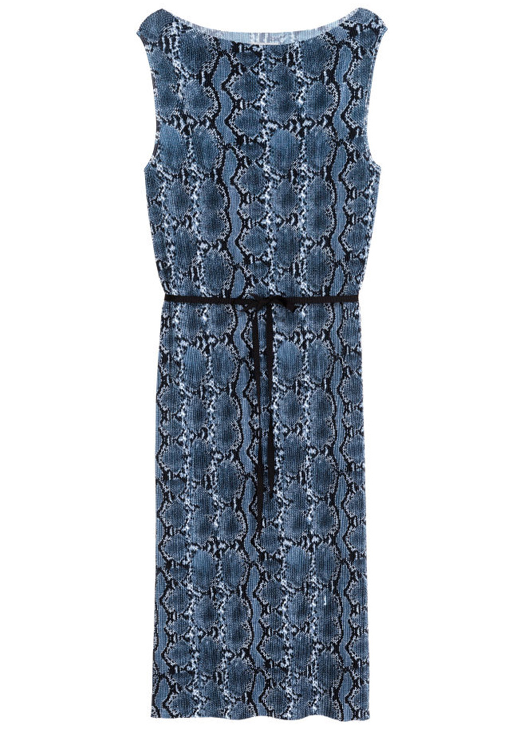 Темно-синее кэжуал платье H&M с животным (анималистичным) принтом