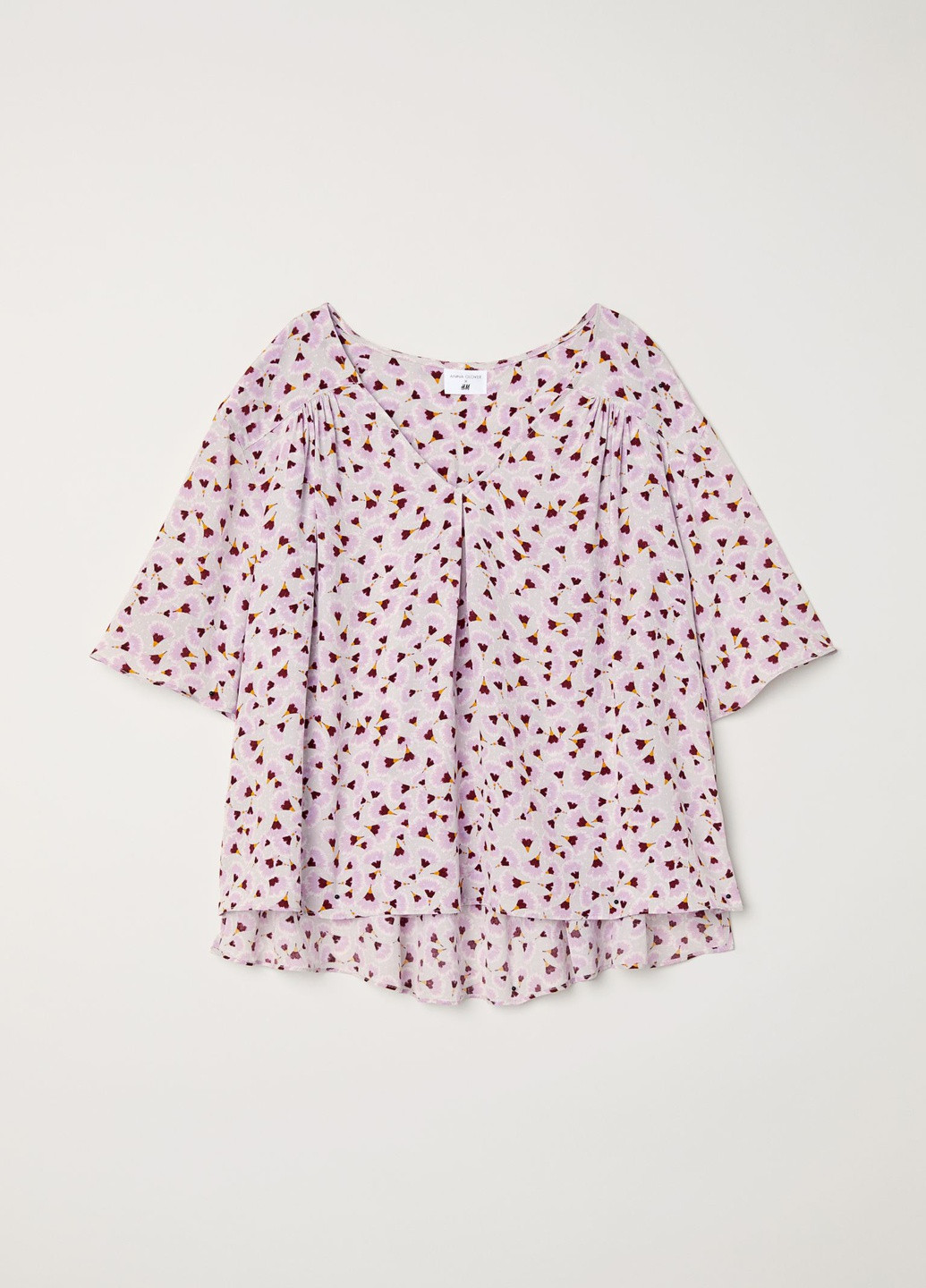 Светло-серая летняя креповая блузка H&M