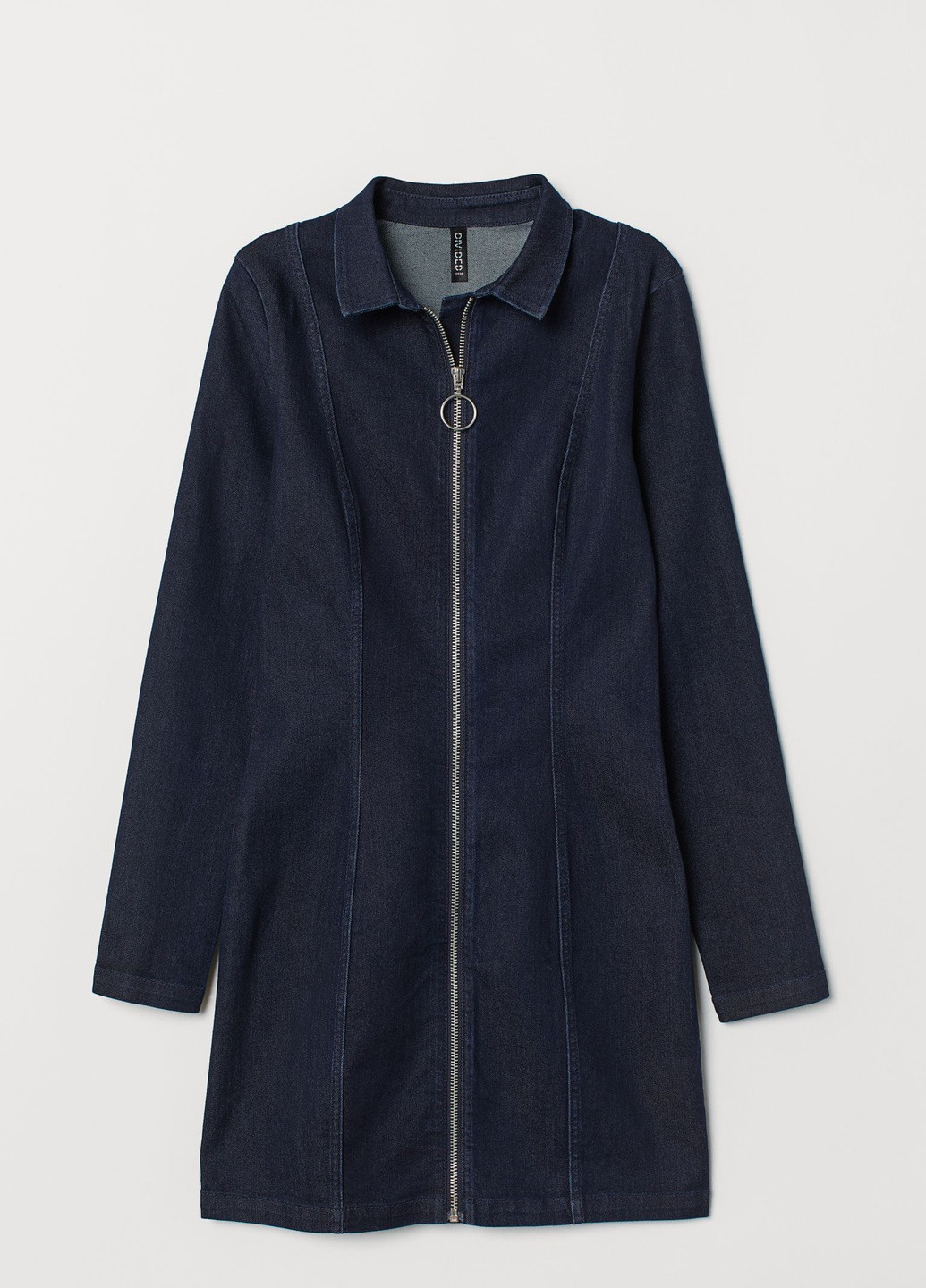 Темно-синя джинсова плаття сорочка H&M однотонна