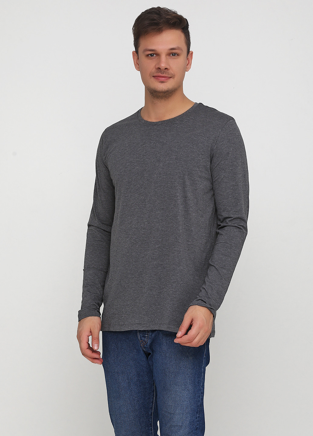 Лонгслів Livergy меланж темно-сірий спортивні