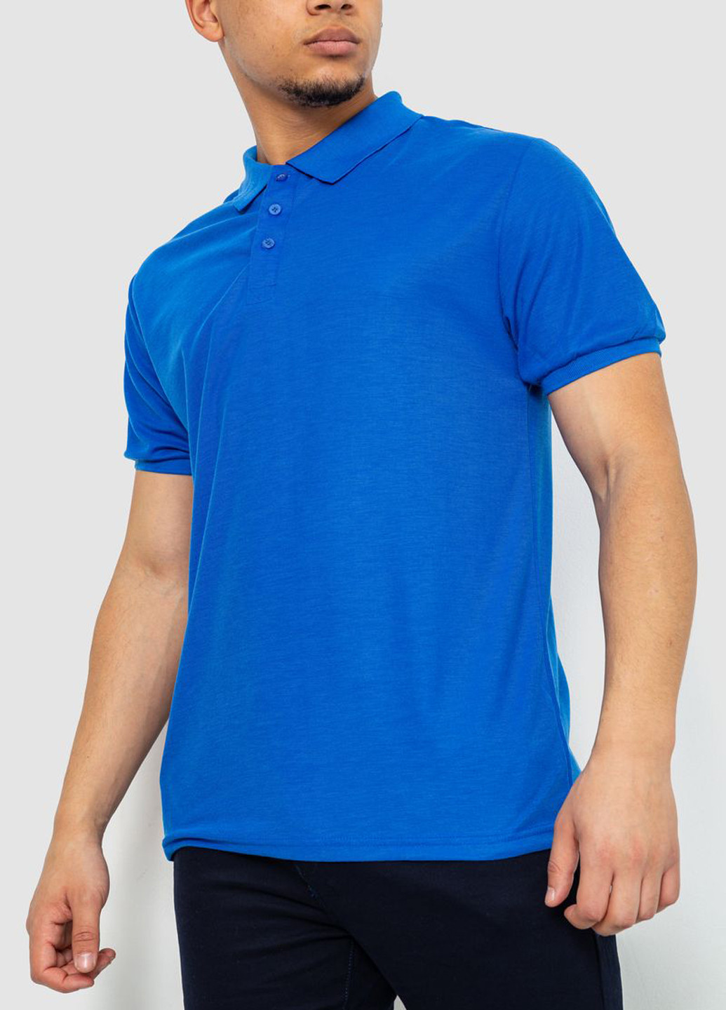 Индиго футболка-поло для мужчин Ager однотонная