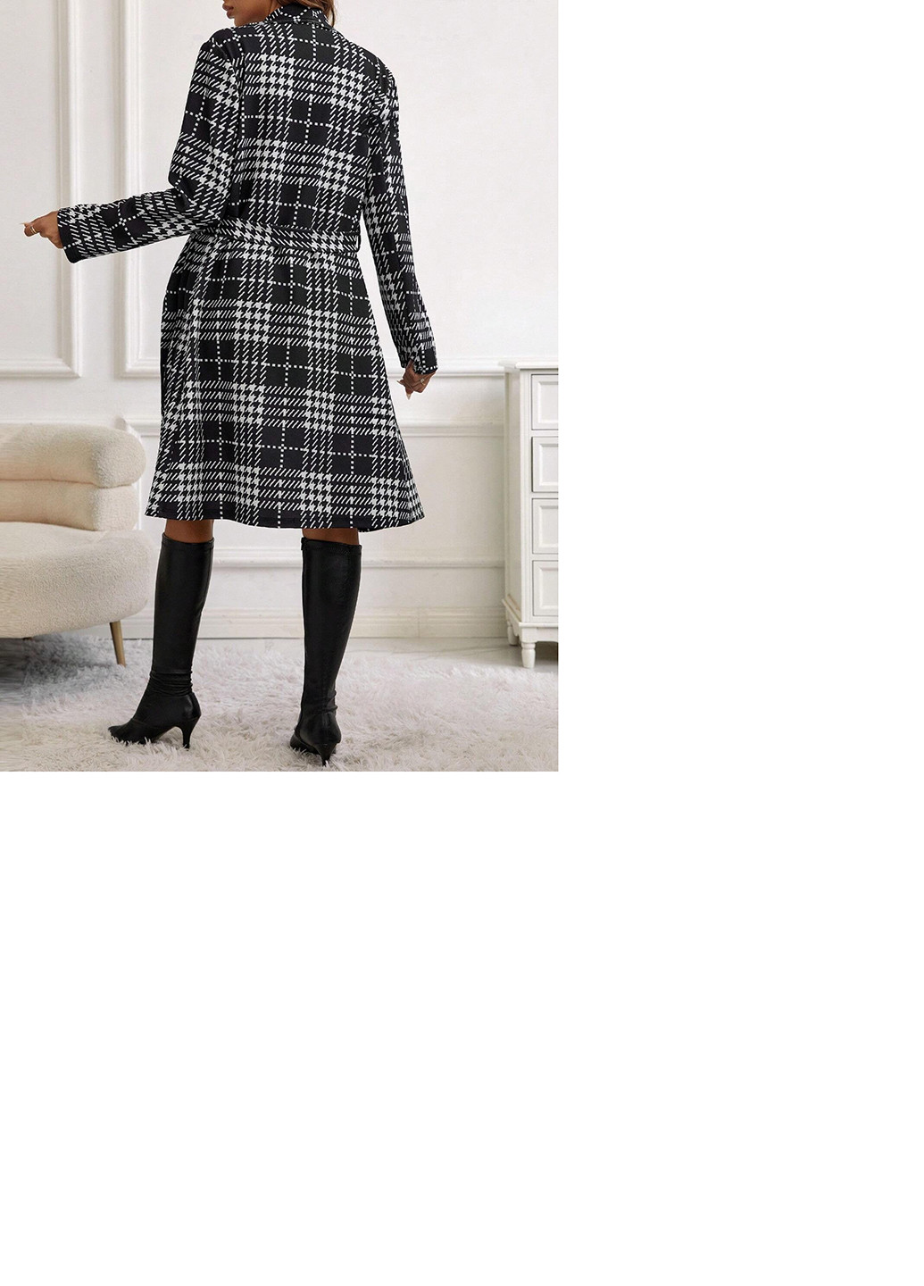 Черно-белое демисезонное Пальто для беременных SHEIN