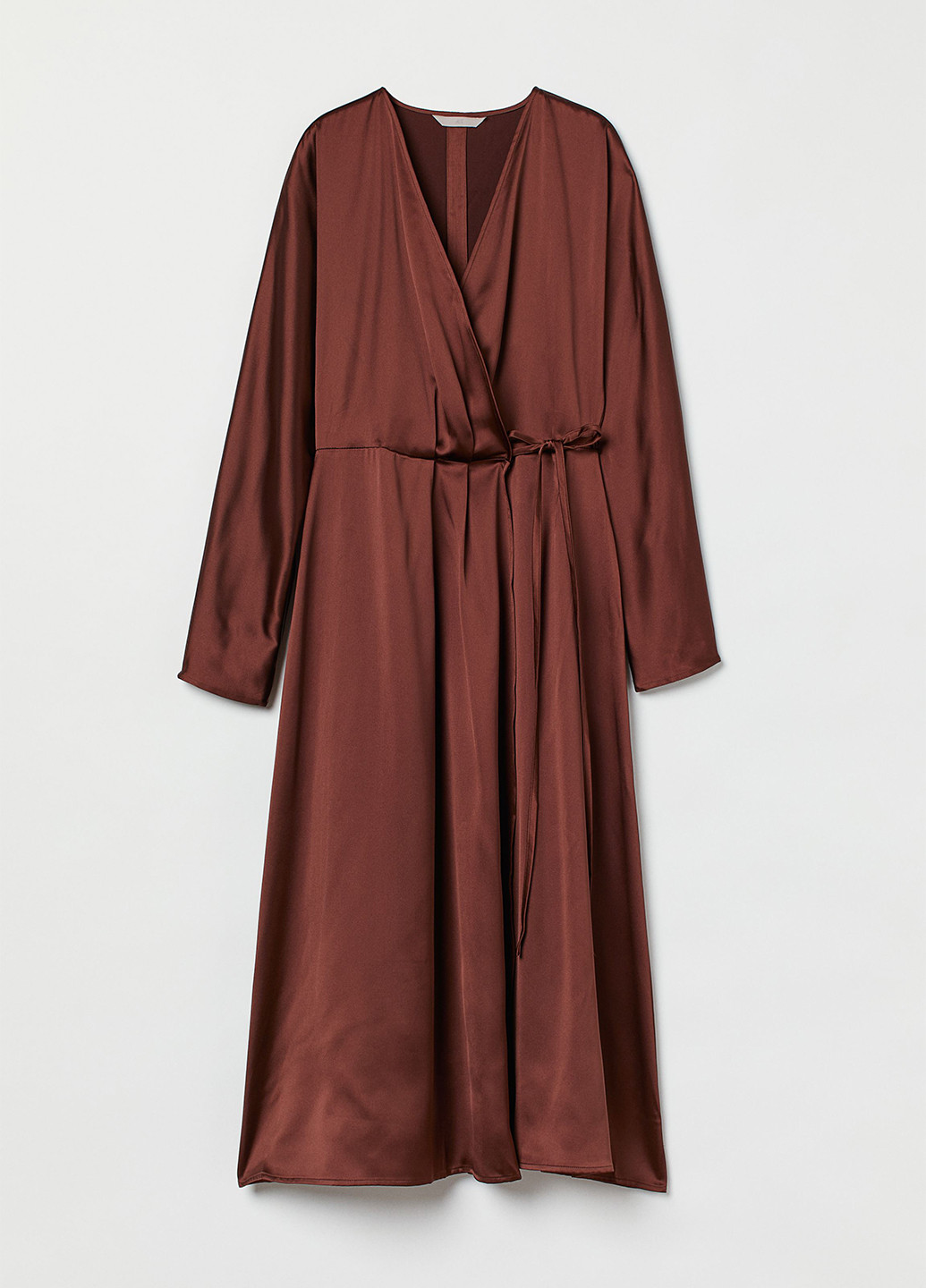 Темно-коричневое вечернее, кэжуал платье клеш H&M однотонное