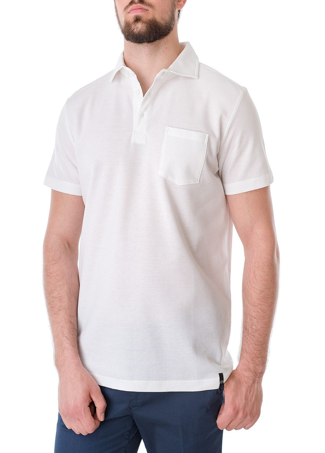 Белая футболка-поло для мужчин Commander однотонная
