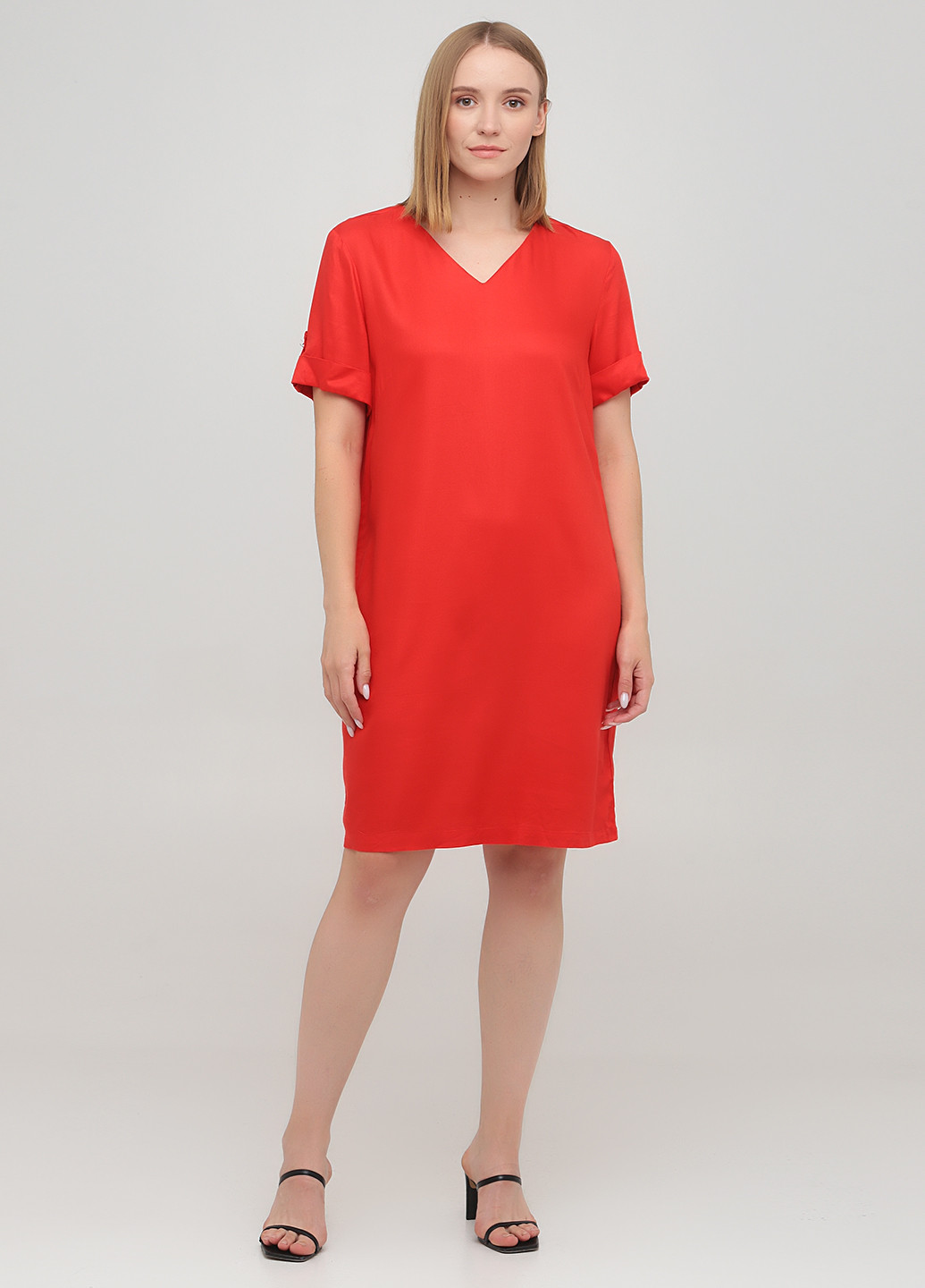 Красное кэжуал платье Collection L однотонное