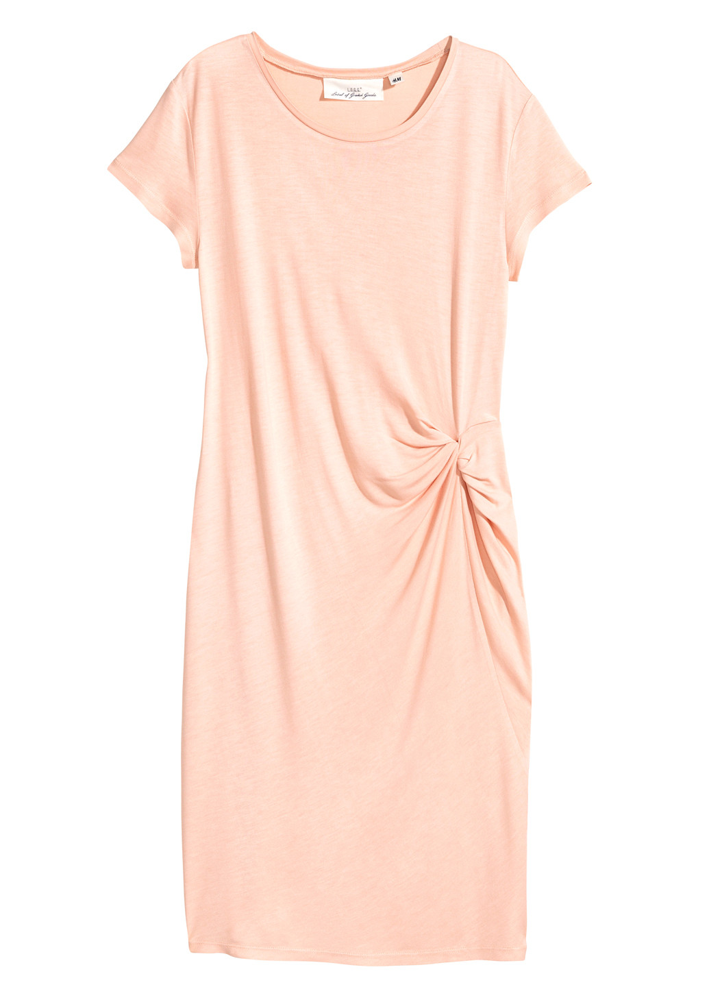 Персиковое кэжуал платье платье-футболка H&M однотонное