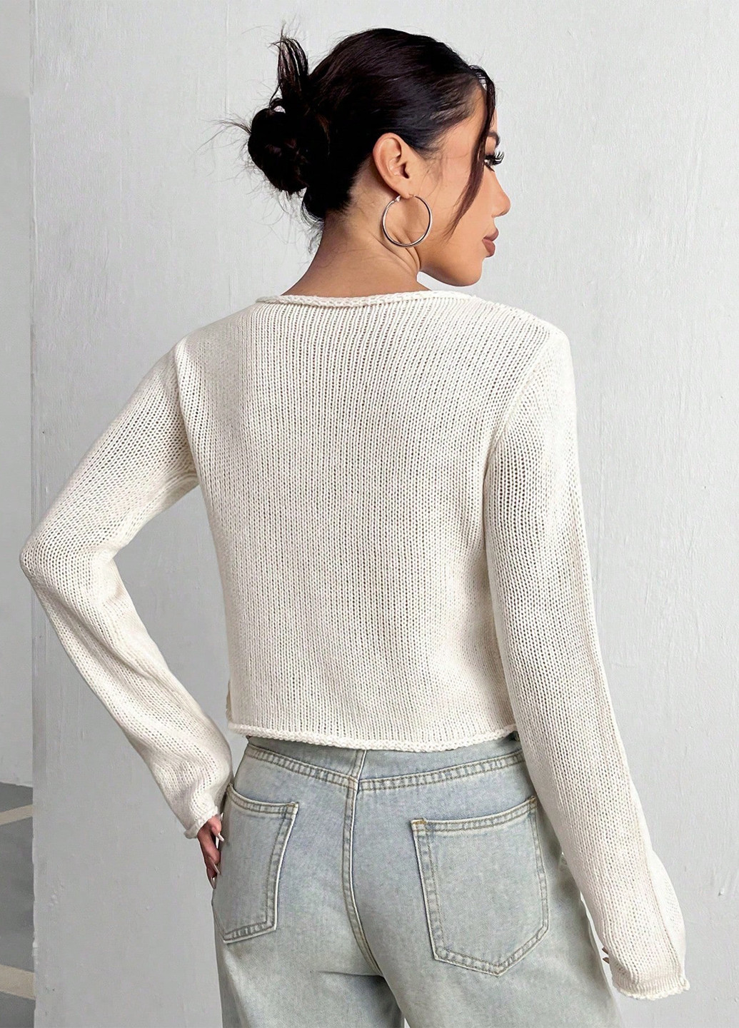 Молочный демисезонный джемпер джемпер SHEIN