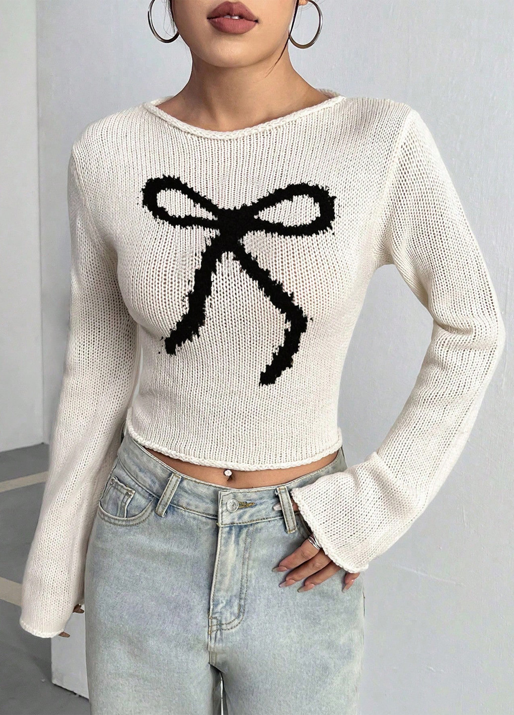 Молочный демисезонный джемпер джемпер SHEIN