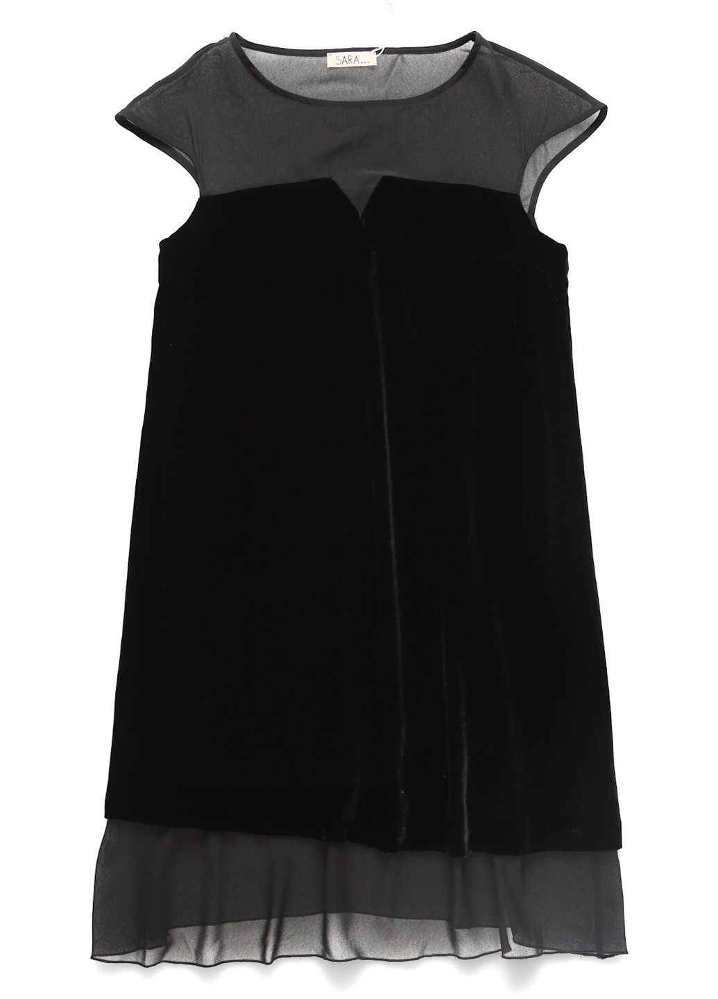 Черное кэжуал платье а-силуэт Sara однотонное