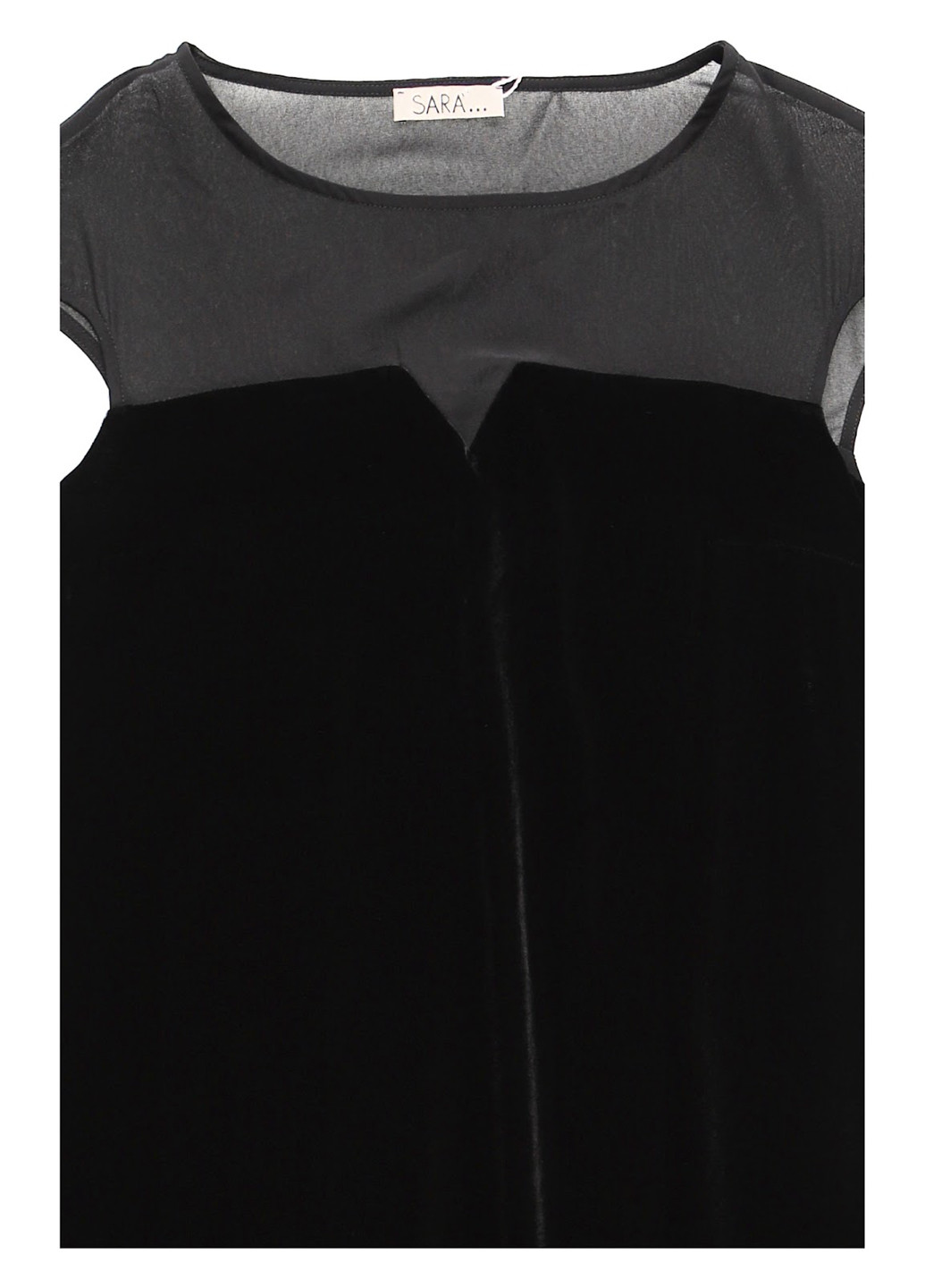 Черное кэжуал платье а-силуэт Sara однотонное