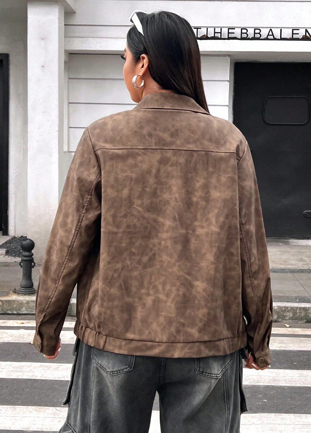 Коричнева демісезонна куртка куртка-піджак SHEIN