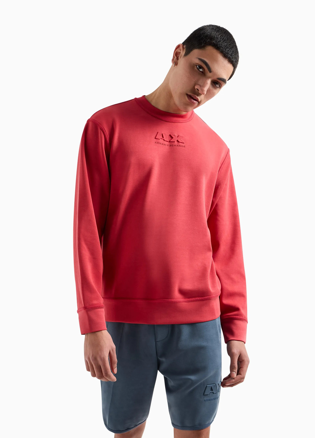 Червоний світшот Armani Exchange однотонний (301389136)