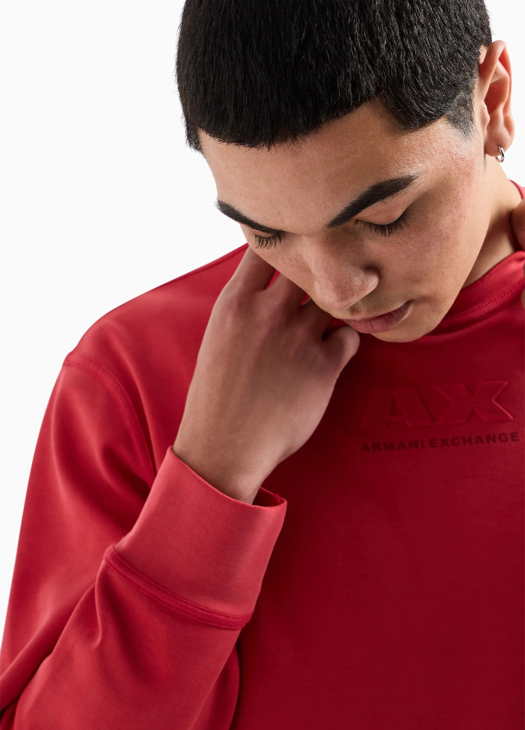 Червоний світшот Armani Exchange однотонний (301389136)