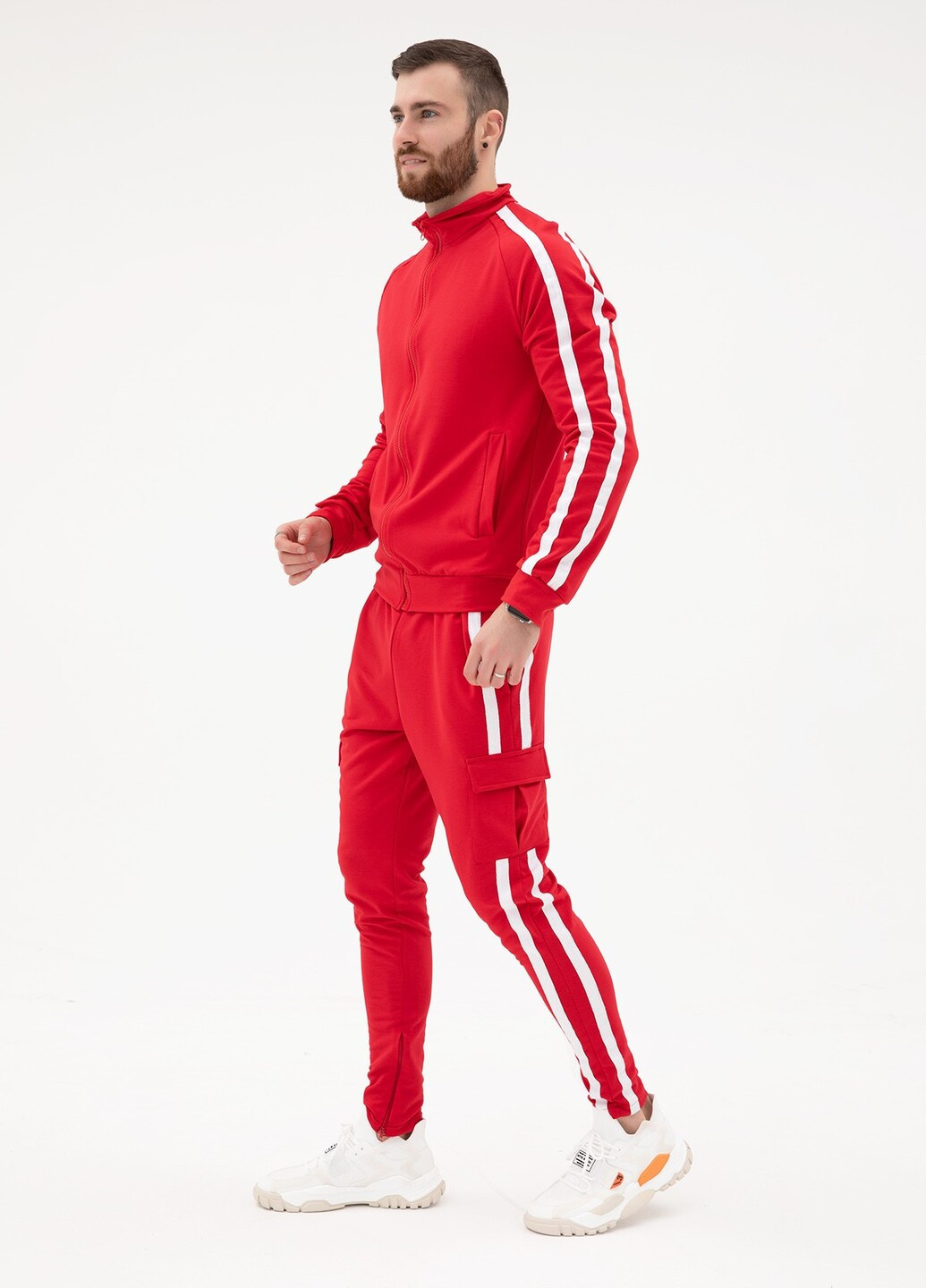 Красный демисезонный мужские спортивные костюмы ISSA PLUS