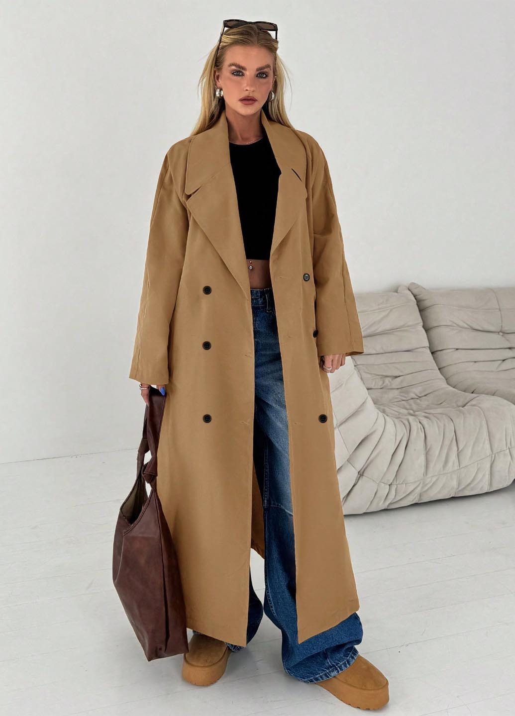 Плащ SHEIN тренчкот на пуговицах демисезон (346914184)