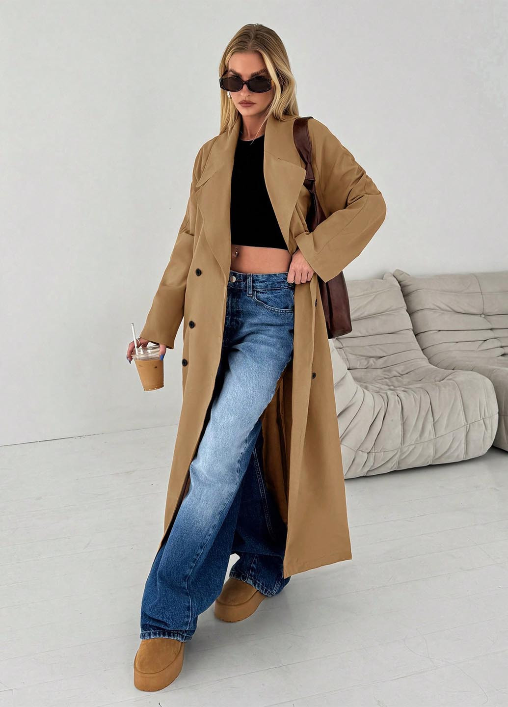 Плащ SHEIN тренчкот на пуговицах демисезон (346914184)