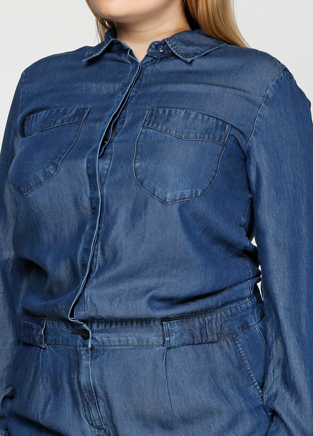Комбинезон Sisley комбинезон-брюки однотонный синий кэжуал
