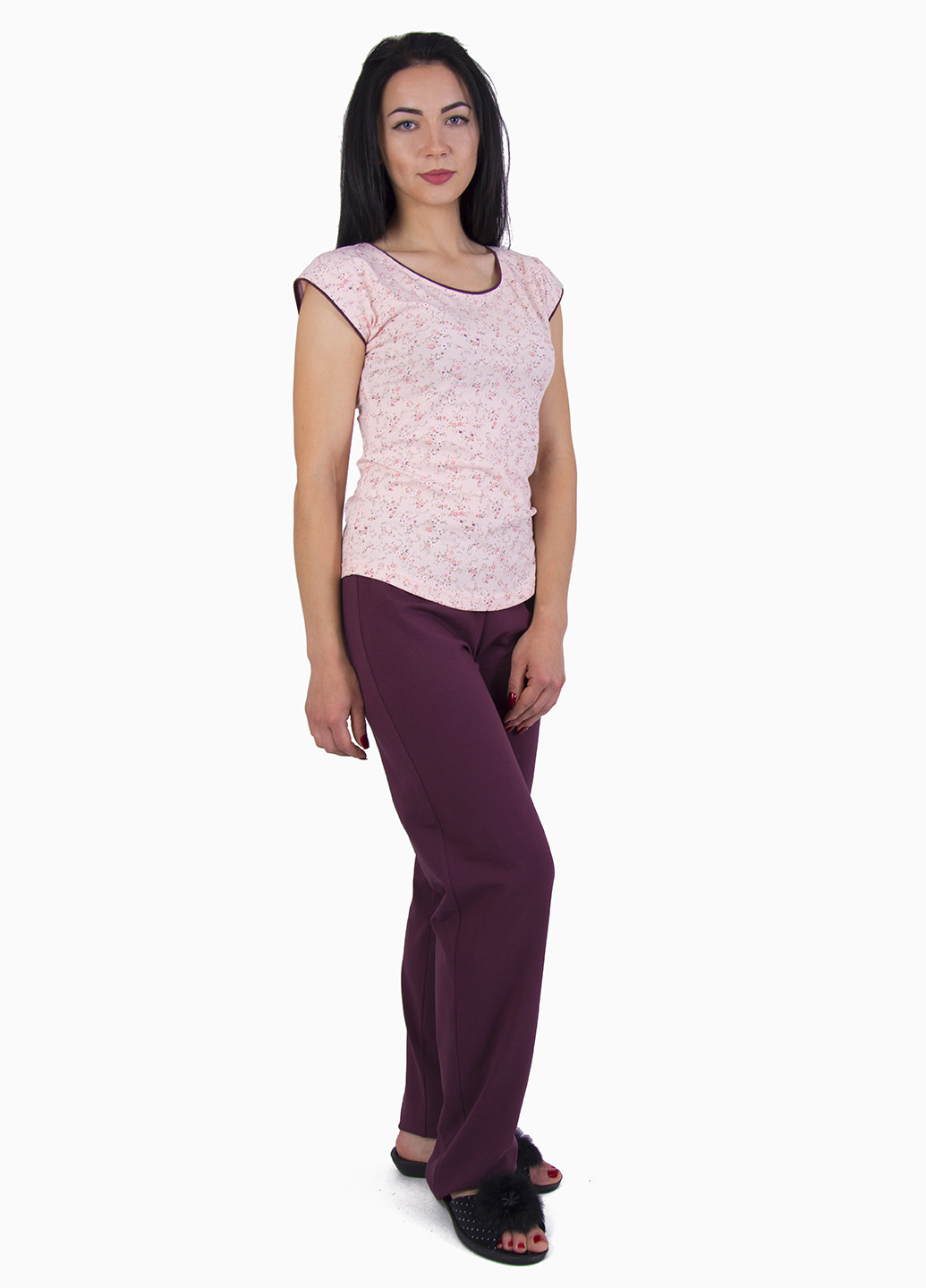 Бордовая всесезон пижама (футболка, брюки) Barwa Garments
