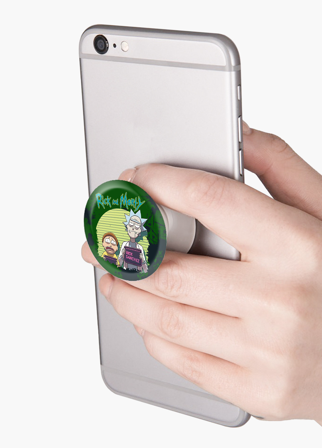 Попсокет (Popsockets) держатель для смартфона Рик и Морти (Rick and Morty) (8754-1238) Черный MobiPrint (216748479)