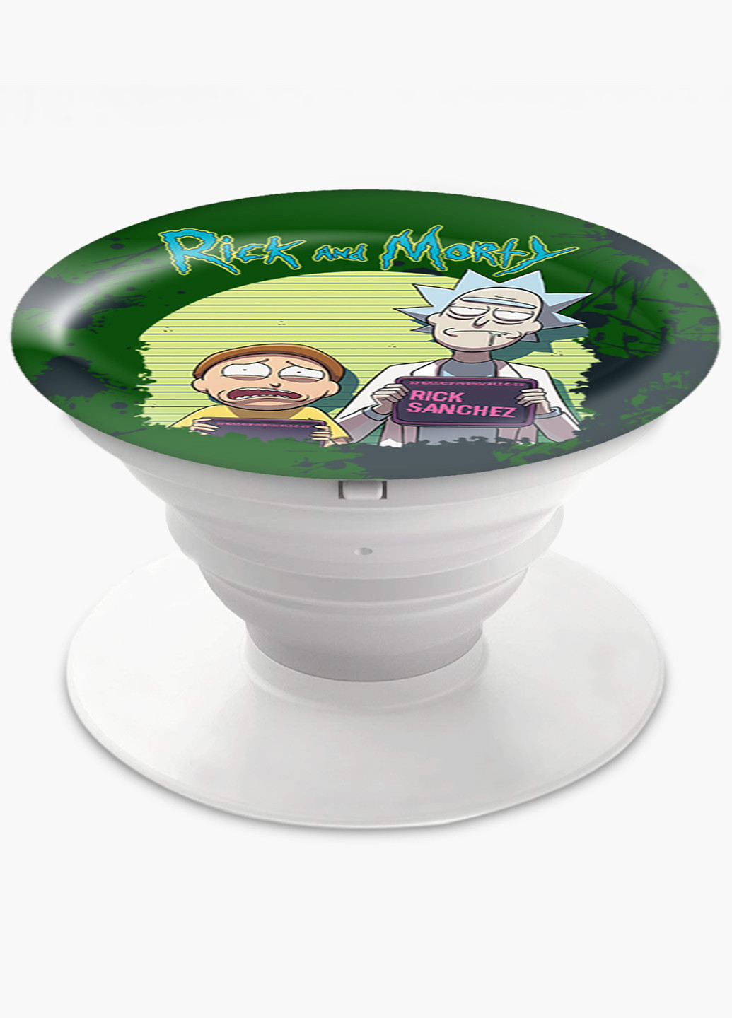 Попсокет (Popsockets) держатель для смартфона Рик и Морти (Rick and Morty) (8754-1238) Черный MobiPrint (216748479)