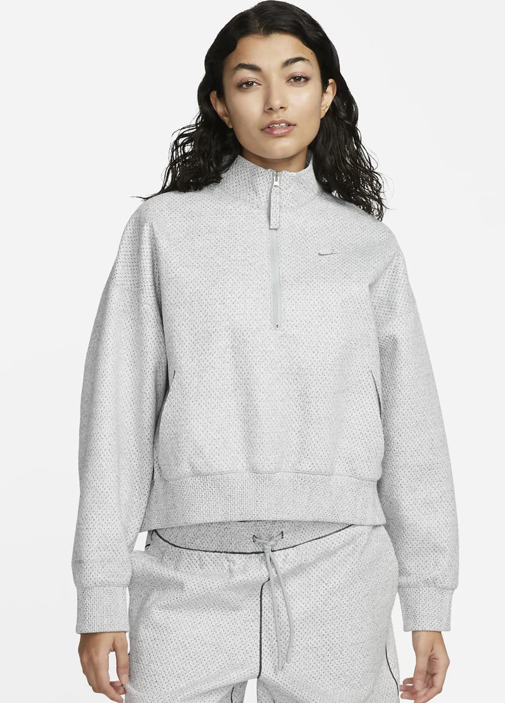 Світло-сіра демісезонна куртка dq6999-084 Nike Forward Jacket Women's 1/4-Zip Jacket