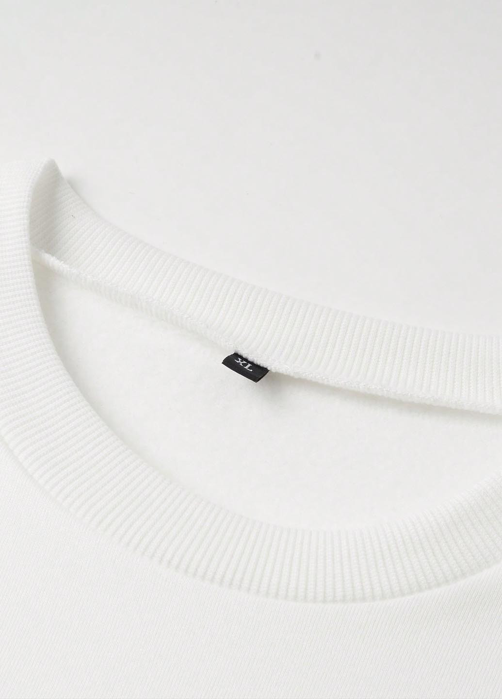 Білий світшот SHEIN напис без декору (346914260)