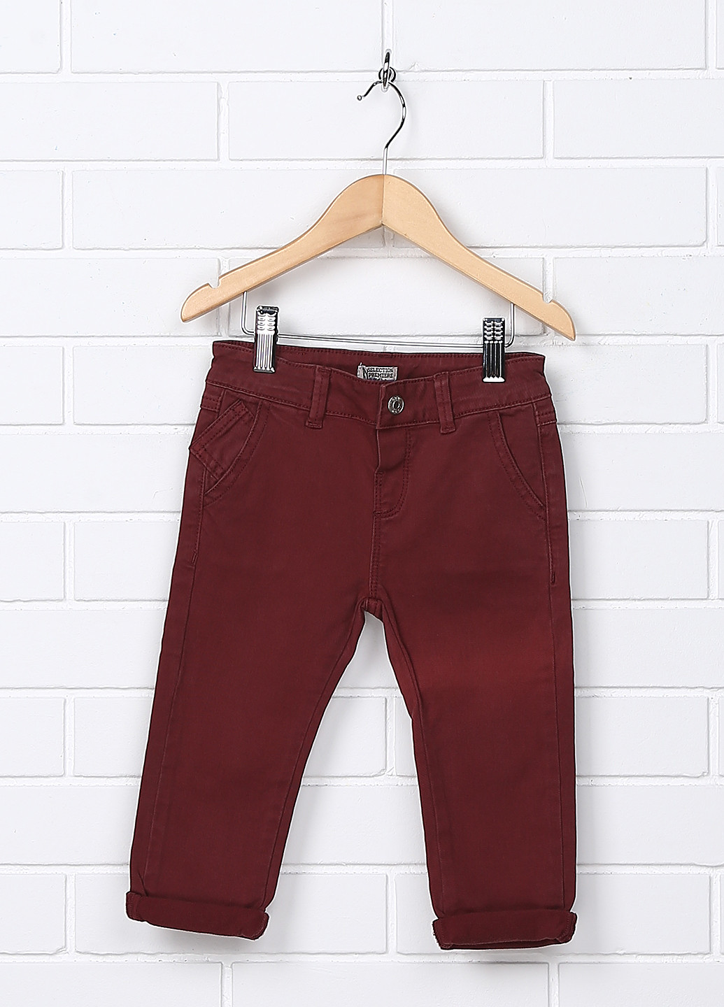 Бордовые кэжуал летние брюки со средней талией Clu