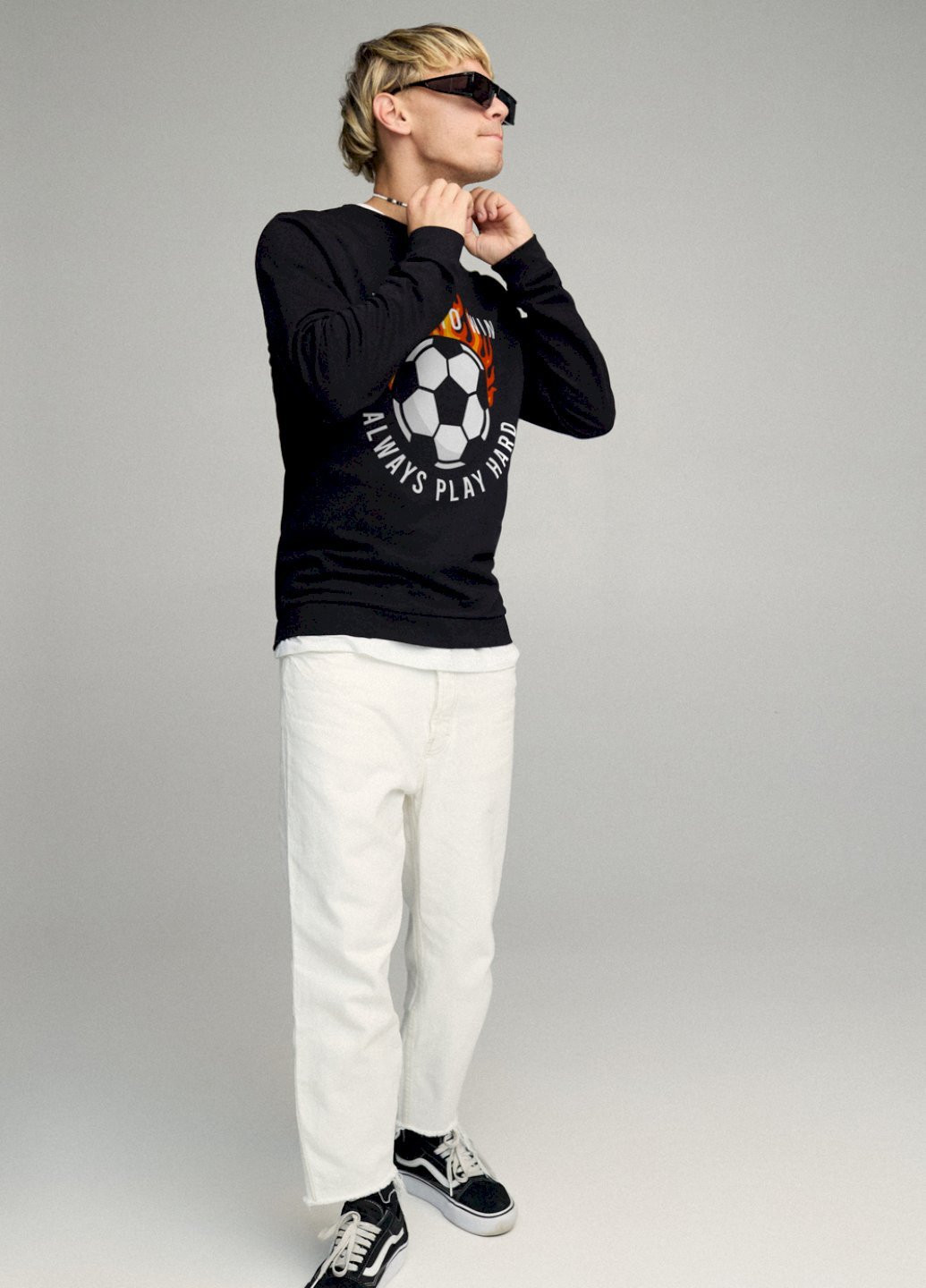 Черный свитшот мужской basic /no flis/ YAPPI рисунок (251424221)