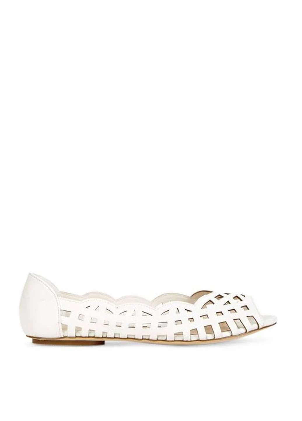 Женские балетки JustFab | белые однотонные перфорация искусственная кожа (22189142)