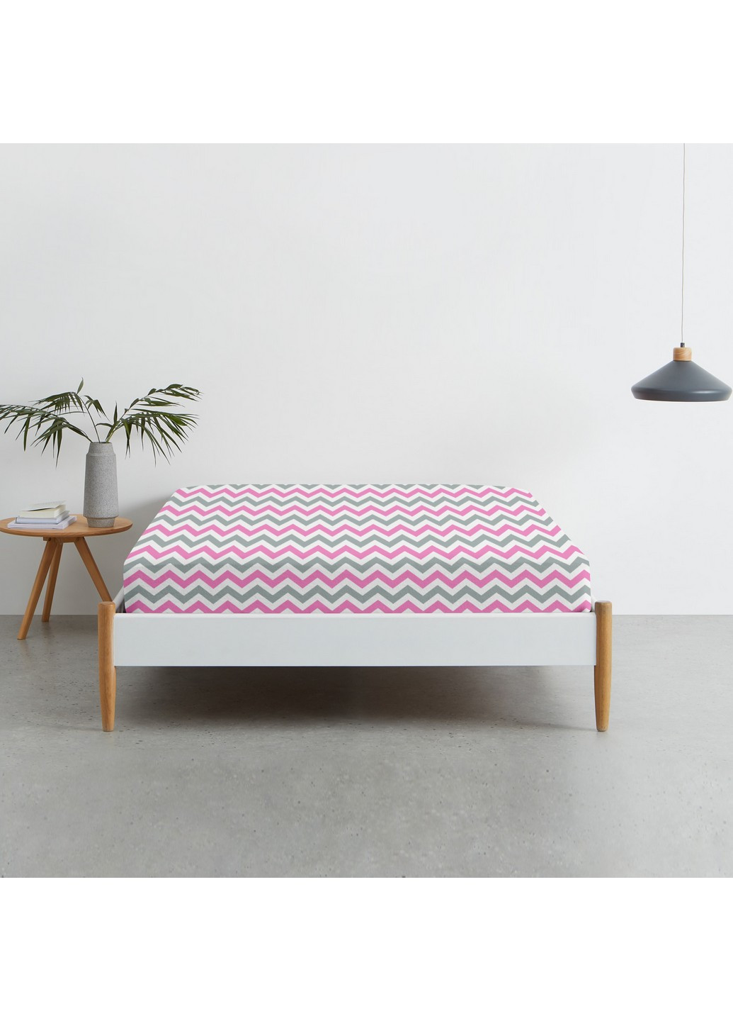 Простынь на резинке 160х200х20 ZIGZAG GREY ROSE Cosas ZigGreyRose_160x200x20 (250319036)