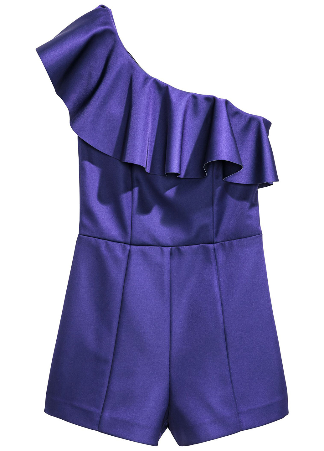 Комбинезон H&M комбинезон-шорты однотонный фиолетовый кэжуал атлас, полиэстер