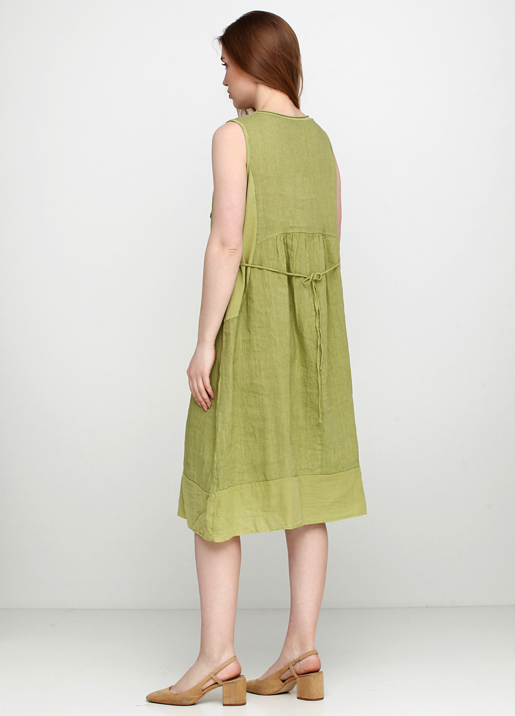 Зелена кежуал сукня Puro Lino меланжева