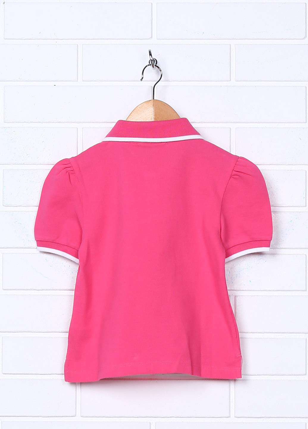 Розовая детская футболка-поло для девочки Juicy Couture однотонная