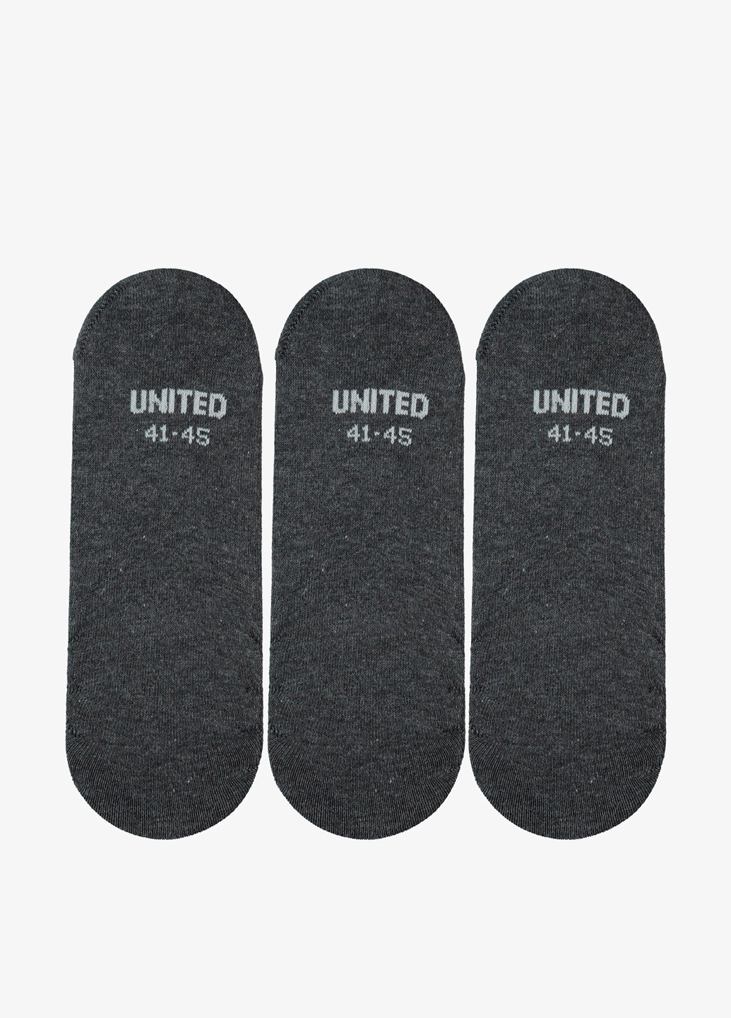 Чёрные носки (3 пары) UNITED4 однотонные (329059711)