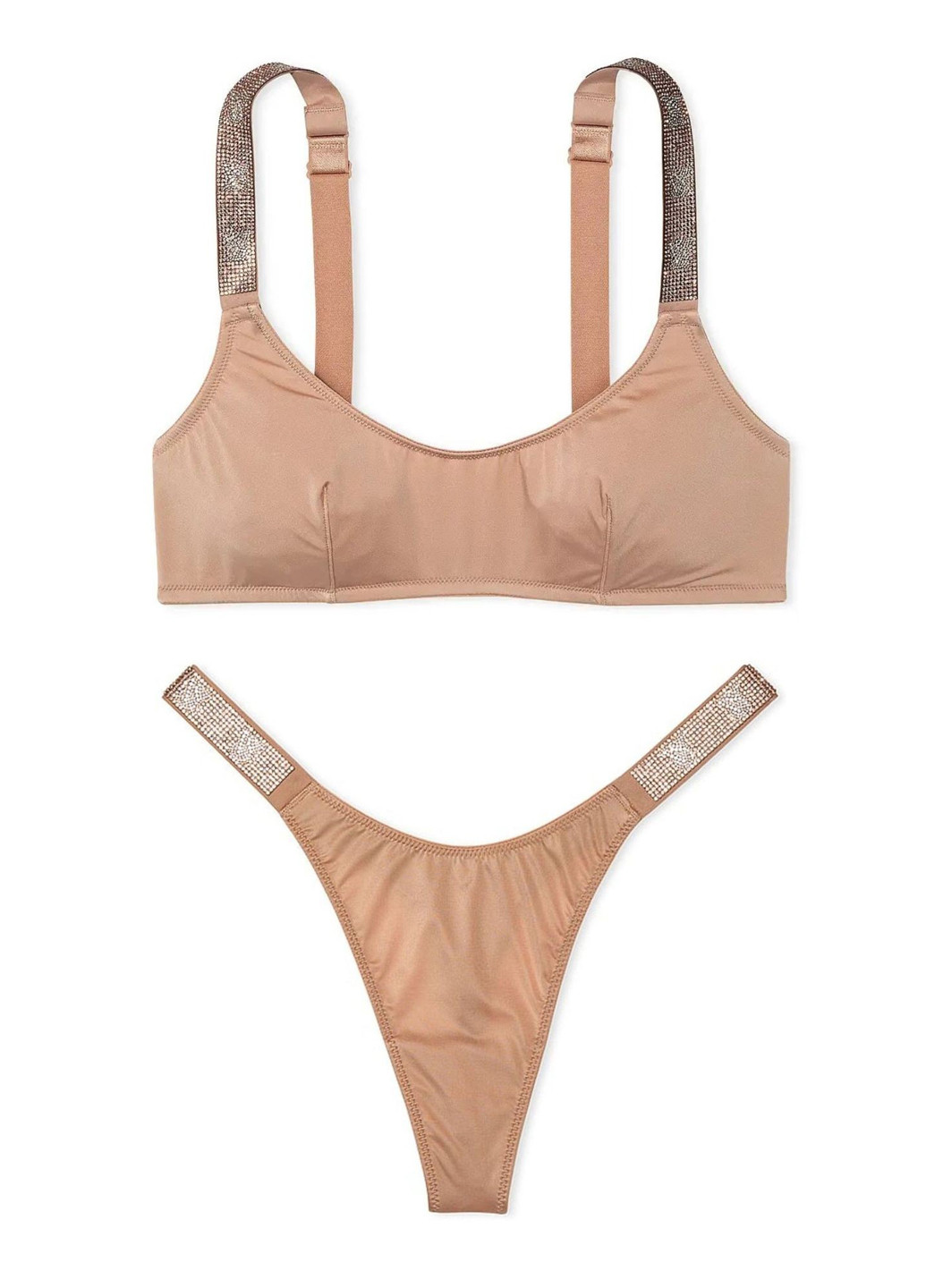 Бежевый демисезонный комплект (бюстгальтер, трусики) Victoria's Secret