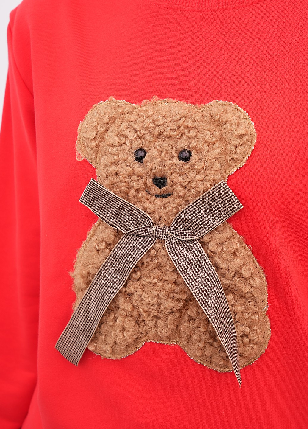 Червоний світшот EQUILIBRI однотонний аплікація, бант (355383097)