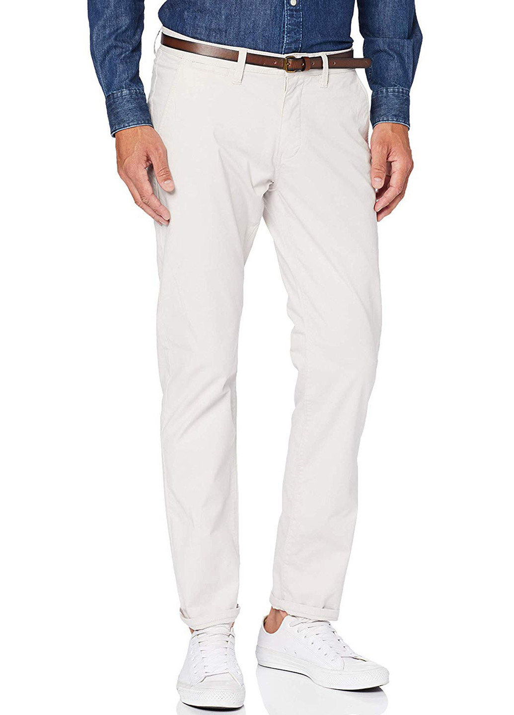 Белые кэжуал летние прямые брюки Tom Tailor